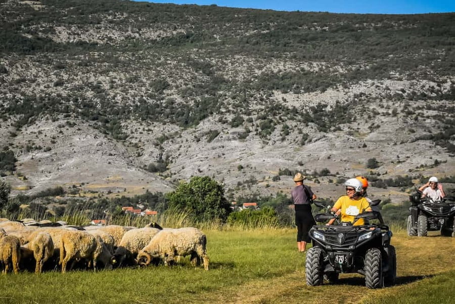 From Split: ATV Dinara Mountain Tour with Picnic - A swim stop before returning to Hrvace