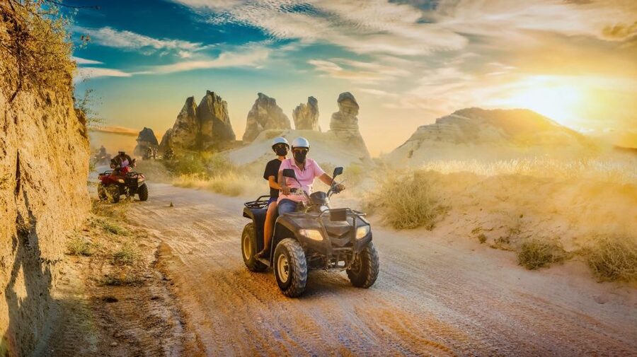 From Ürgüp/Göreme: Cappadocia Sunrise or Sunset Quad Tour - Rose Valleys and the web of village roads