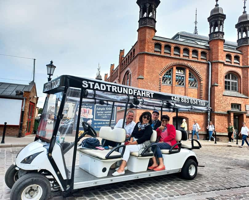 Gdansk: Top Unlimited Beer & Highlights Tour by Golf Buggy - Meeting the medieval Great Harbor Crane