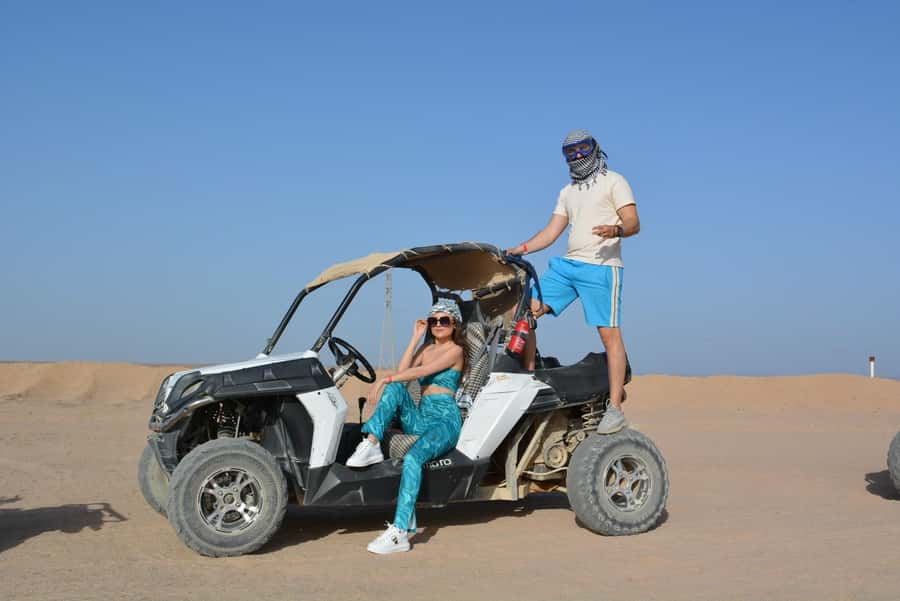Hurghada: Quad and Buggy Safari with Dinner and Show - Sunset from the rooftop