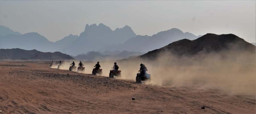 Hurghada: Quad Bike and Camel Ride with Dinner and Show - The test area and quad-bike departure
