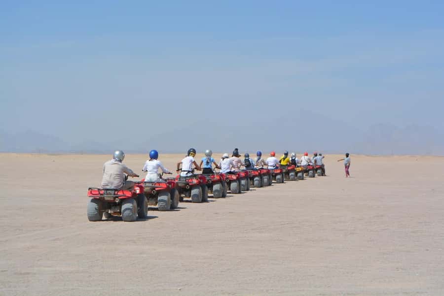 Hurghada: Quad Bike, Buggy, and Camel Ride & Bedouin Village - Jeep ride through 25 kilometers of desert