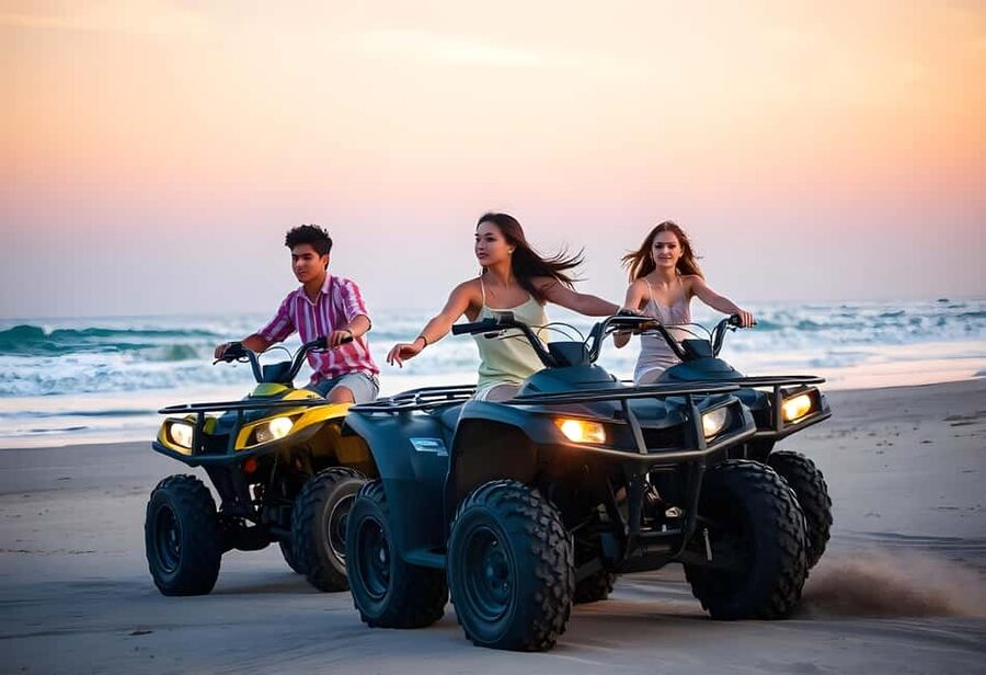 Hurghada: Sea and Mountains Quad or Buggy Family Tour - Quad biking across the desert toward Makadi Bay