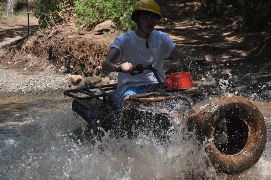 Kemer: Forest, Mud, and Streams Quad Safari Tour with Pickup - Riding through trees, hills, and little roads