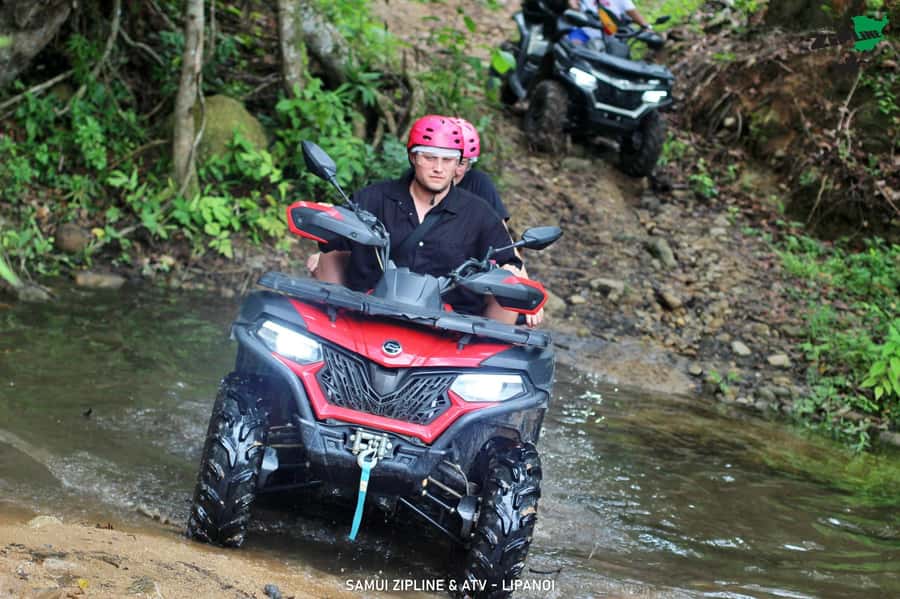 Koh Samui: ATV And Zipline Experience with Transfer - Safety briefing before the engines start