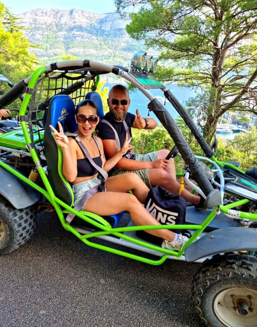 Korcula: Buggy Safari with Local Food and Wine Tasting - Learning the buggy before heading into the countryside