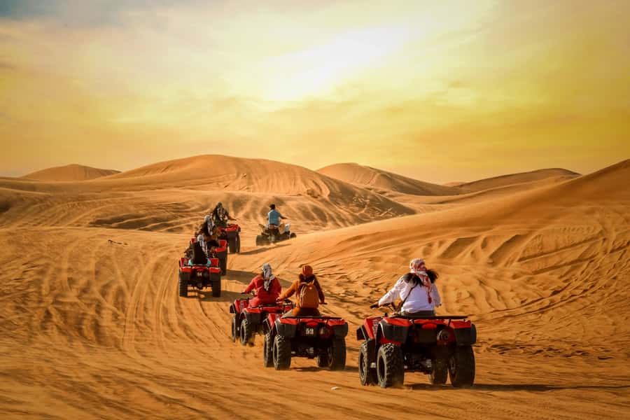 Luxury Dubai Desert Safari, BBQ, Camel Ride, Quad Bike, Show - What you get at the buffet dinner
