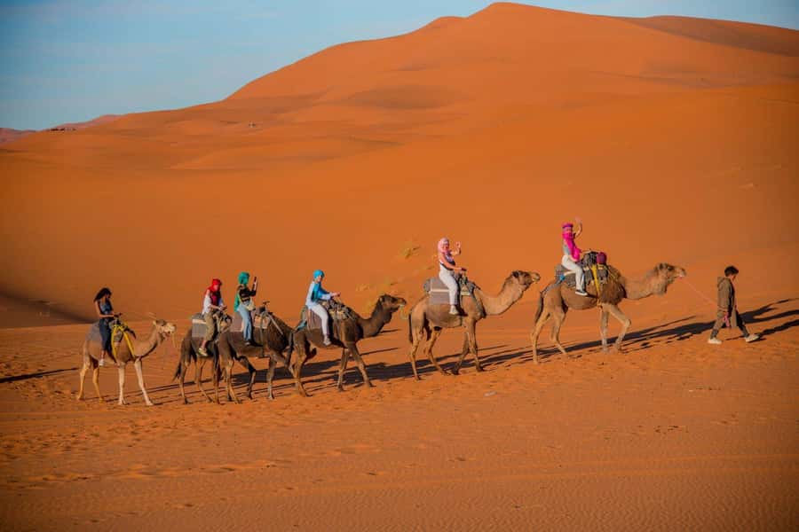 Marrakech: 3-Day Merzouga Desert Tour Camel & Sandboarding - Sunset by camel at Erg Chebbi