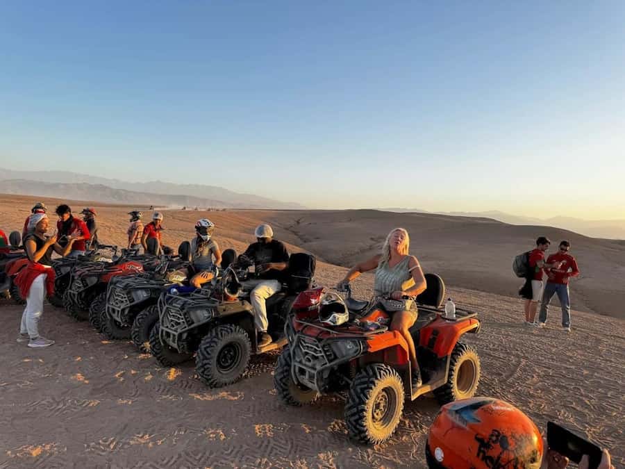 Marrakech: Agafay Desert Camel, Quad Bike & Dinner Show - Mint tea, safety instructions, and the quad ride