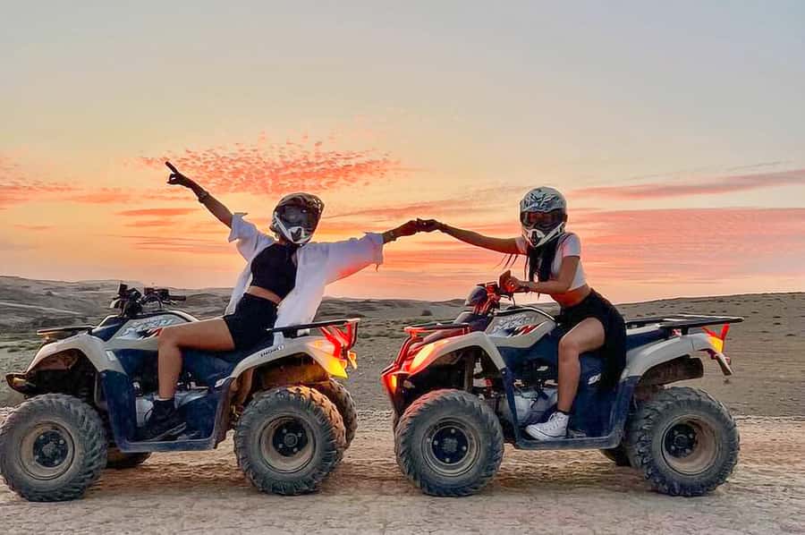 Marrakech: Agafay Desert: Camel ride Quad Bike, Dinner show - A pool with Atlas Mountain views