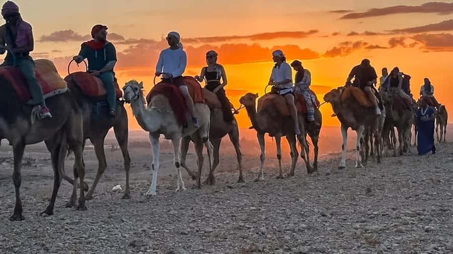 Marrakech: Agafay Desert: Camel ride Quad Bike, Dinner show - Optional quad biking across rocky trails