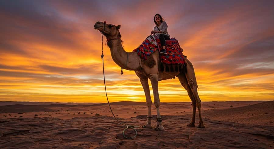 Marrakech: Agafay Desert Quad Bike & Camel Ride with Dinner - A one-hour camel ride at sunset