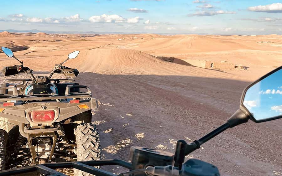 Marrakech: Agafay Desert Quad Bike Tour with Moroccan Tea - Pickup from Marrakech and the drive out