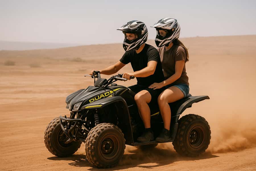 Marrakech: Agafay Desert Quad Bike with Camels & Dinner Show - Pickup from Marrakech and the drive outward