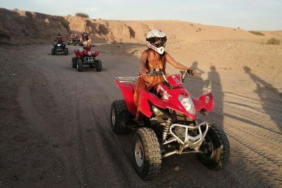 Marrakech: Agafay Desert Quad Biking & Dinner Show - The argan oil stop and the first pause