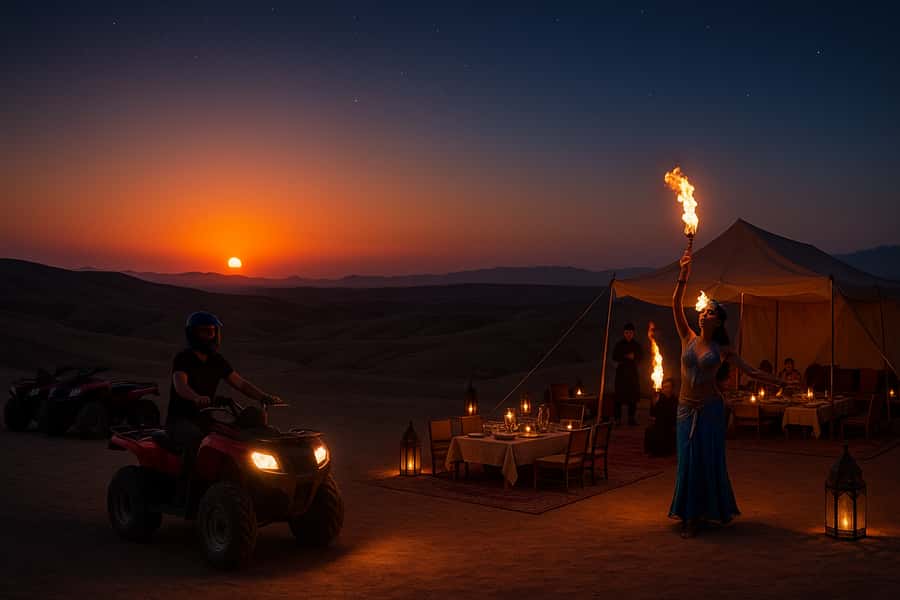 Marrakech: Agafay Desert Quad Biking with Dinner & Show - Leaving Marrakech for the Agafay Desert
