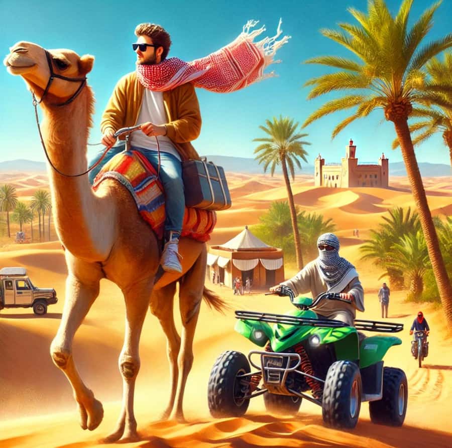 Marrakech: Agafay Desert Quad, Camel Ride & Dinner Show - The camel ride at golden hour