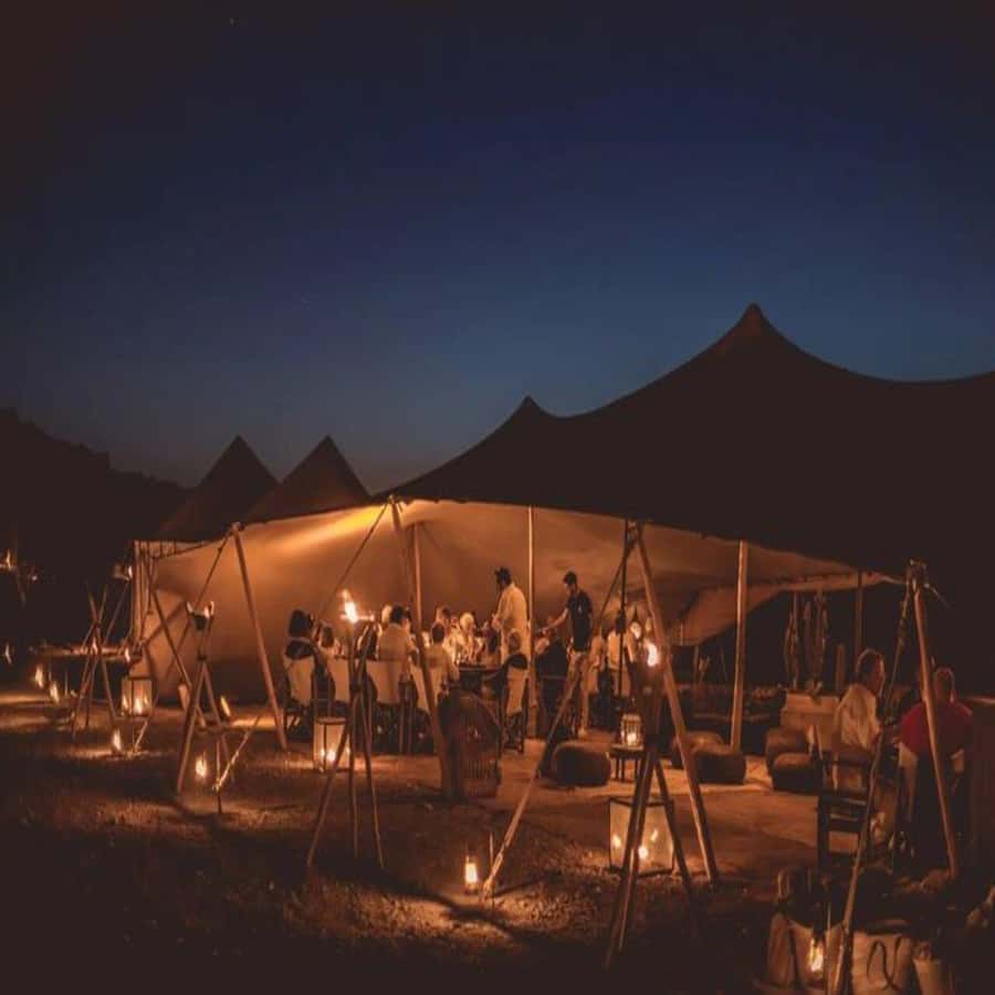 Marrakech: Agafay Desert Quad & Camel Rides with Dinner Show - Dinner under Berber tents