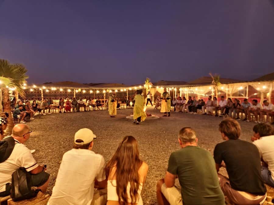 Marrakech: Agafay Desert Sunset Camel Ride, Quad & Dinner - Music, dancing, and the fire show