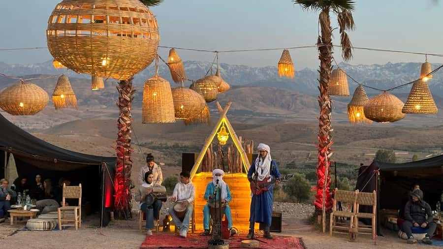 Marrakech: Agafay Dinner Show, Camel Ride, Quad, or Buggy - Dinner at the desert camp