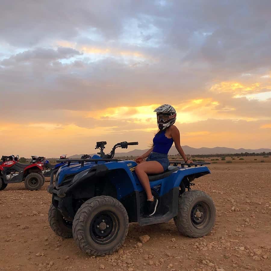Marrakech: Desert and Palm Grove Sunset Quad Tour with Tea - Pickup from Marrakech and the 25-minute transfer