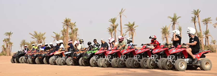 Marrakech:excursion quad in Oasis palm & jbilat desert,tea - Getting comfortable on the quad