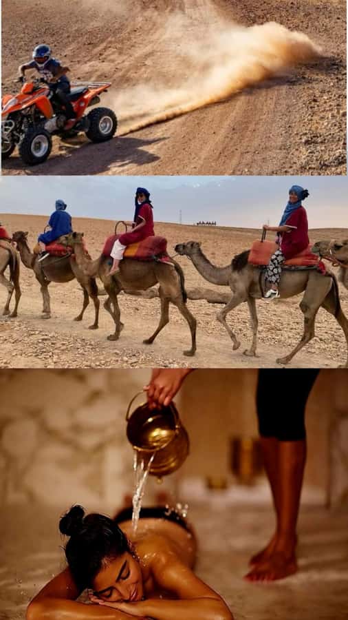 Marrakech: Full-Day Camel Ride, Quad Bike, & Spa Tour - One hour of quad biking, with one quad shared