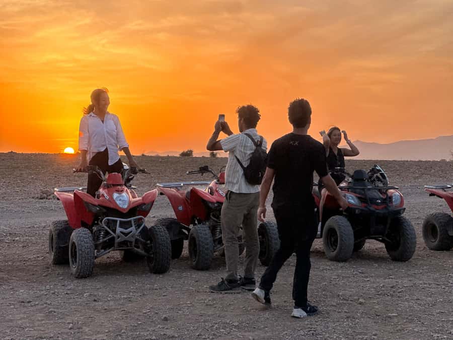 Marrakech: quad Adventure at the Dunes of the palmery desert - The Moroccan tea stop in the desert