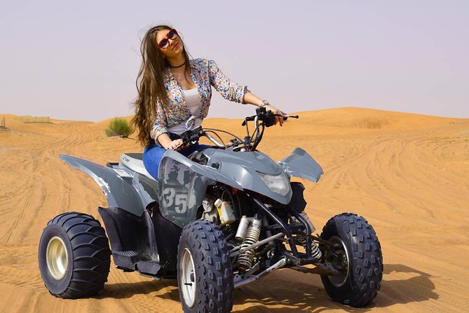 Morning Desert Safari with Quad Bike, Camel Ride & Sandboarding - At a glance: what you get for $59