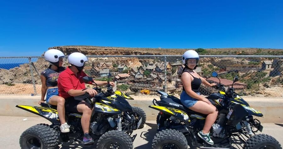 North Malta: Quad Bike Tour with Scenic Land, Sea & Swimming - Mellieha Bay, the Red Tower, and Gozo views