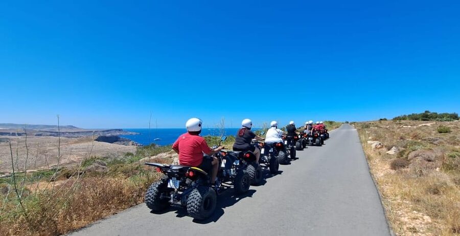 North Malta: Quad Bike Tour with Scenic Land, Sea & Swimming - Pickup, briefing, and getting comfortable on the quad