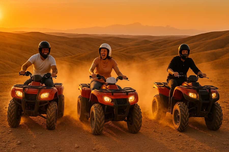 package: Agafay dinner, Sunset, show , Quad or Camel Ride - Quad riding across Agafay