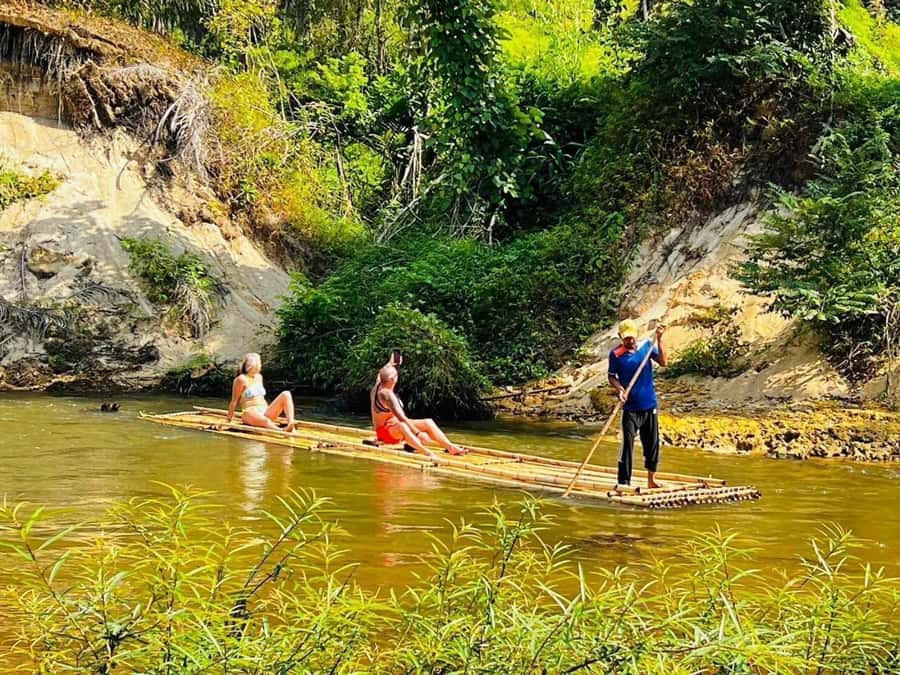 Phuket: Bamboo Rafting 5KM + ATV 30MIN with Adv Raft Option - The zipline adds a quick burst of height