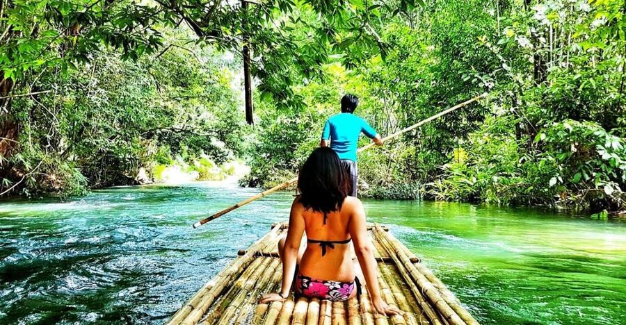 Phuket: Bamboo Rafting, Monkey Cave, and ATV Option - Bamboo rafting through quiet water