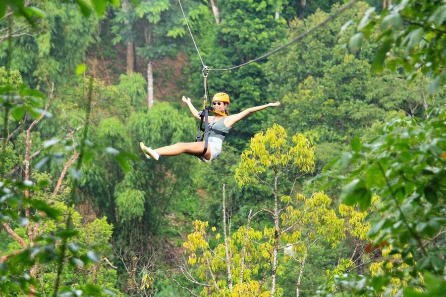 Phuket Paradise Adventure: Zipline, ATV Adventure - Taking the zipline above the trees