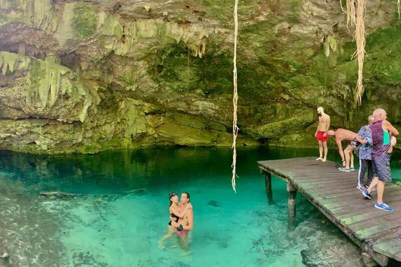Playa Del Carmen: Cenote & Mayan Village Tour by Buggy - A private cenote in the trees