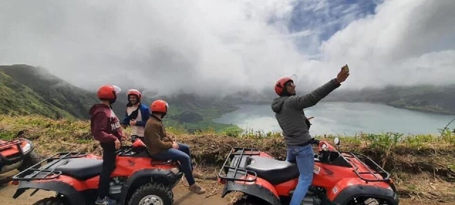 Ponta Delgada: Sete Cidades Guided Buggy, Quad, or Jeep Tour - Vista do Rei and the road toward the crater