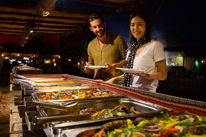 Premium Desert Safari Dubai : Dune Bashing, Camel Ride with BBQ - Camp dinner with BBQ choices and drinks