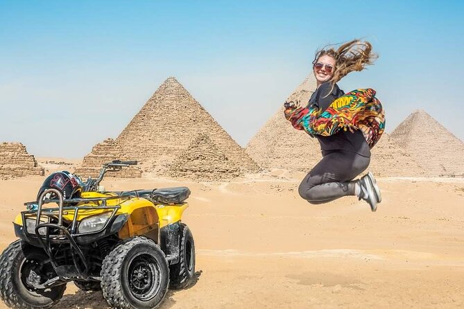 Private Giza Pyramids, Sphinx, Quad Bike, Camel Ride, Nile Dinner Cruise - One hour on an ATV outside the pyramids