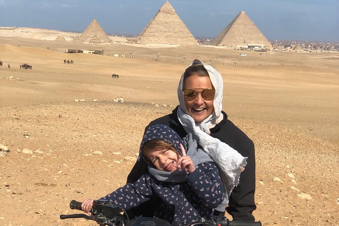 Quad Bike ATV Tours in Desert of Giza Pyramids with Egyptian Tea - Riding with the Giza Pyramids behind you