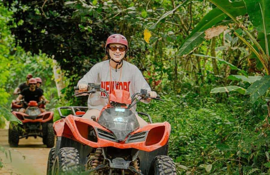 Quad Bike Bali With Tunnel & Waterfall Tour - Rice fields, jungle, rivers, and mud