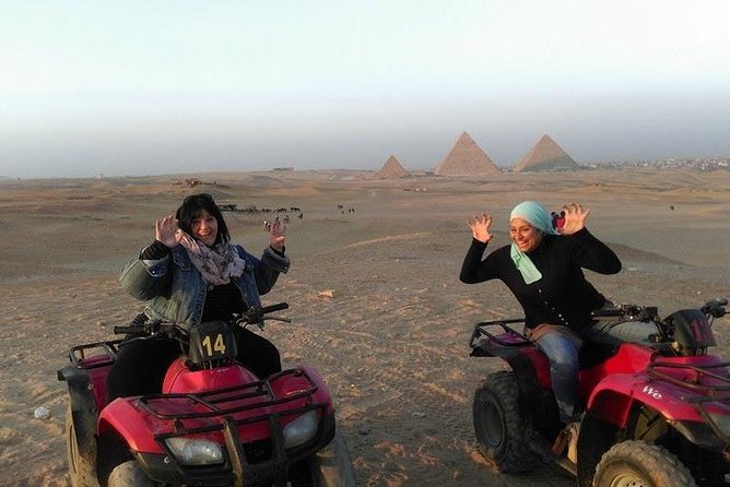 Quad Bike Trip At Desert of Giza Pyramids - Reaching the pyramid panorama