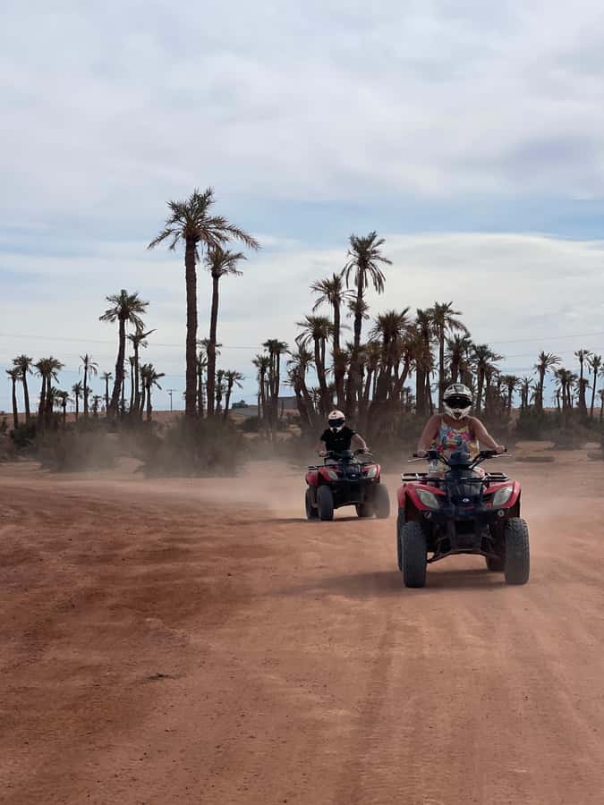 Quad biking in Marrakech's desert palm grove - Mint tea and the photo break