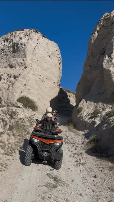 Santorini: ATV-Quad Off-Road Safari with Hidden Trails - Perissa brings a pause beside the sea