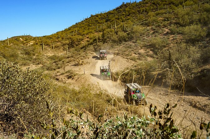 Self-Guided Centipede Desert UTV Rental - Desert views, dust, and trail character