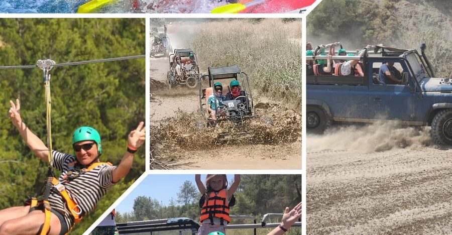 Side&Alanya:Rafting,Jeep,Quad/Buggy Safari/Zipline wLunch - ATV riding on a large outdoor course