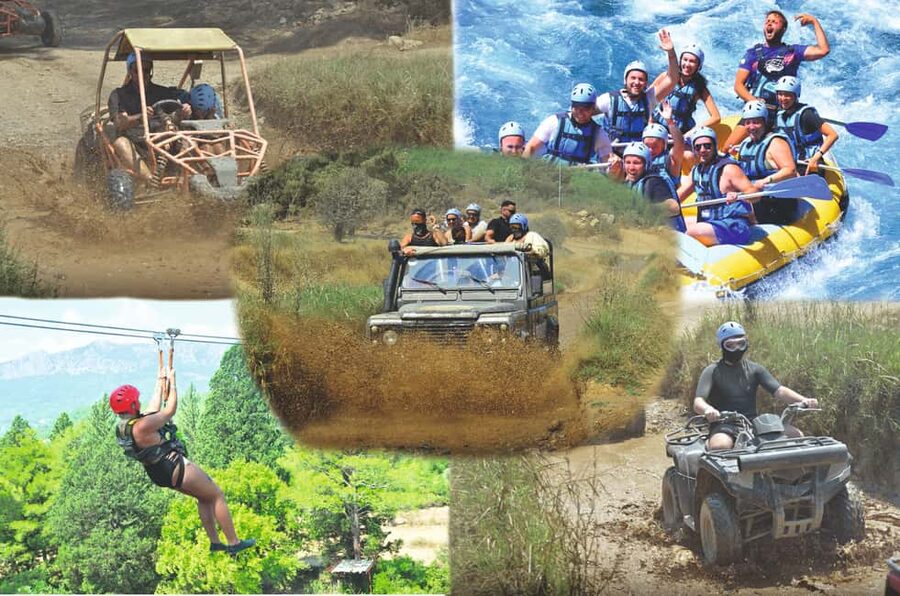 Side/Antalya: Jeep, Buggy, Rafting & Zipline Tour with lunch - Safety briefing first, then the river