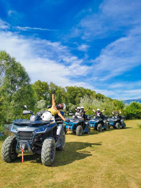 Split: Dalmatian Quad Tour with River Swimming & Picnic - Riding the rocky mountain tracks
