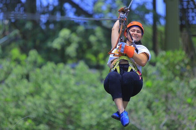 Top ATV's in Mexico includes Cenote, Ziplines, snack & transport. - Six or more ziplines above the trees