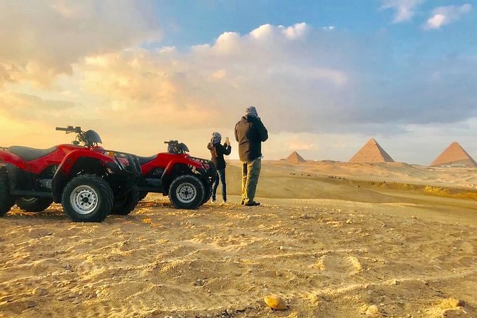 Top rated ATV quad bike at the Desert of Giza Pyramids - Reaching the desert riding area